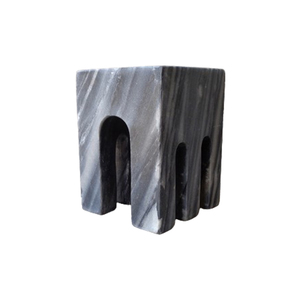 Serre-livres pilier en marbre noir avec design en forme de U porte-livre en pierre décorative élégante pour une utilisation à domicile au meilleur prix - Product Image 1