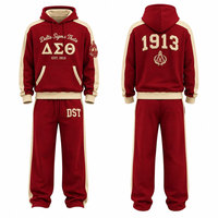 Ensemble de survêtement Delta Sigma Theta, vêtements de mode DST Sorority, tenue décontractée athlétique rouge cramoisi et crème