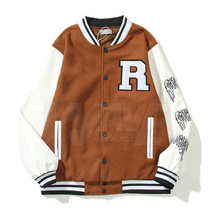 Chaqueta Letterman de Algodón/Lana de Primera Calidad para Hombre, Logotipo Frontal, Tejido Transpirable, Tallas Personalizables, Servicio OEM para Ropa de Invierno - Product Image 1