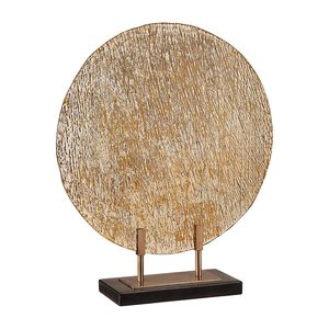 Sculpture sur pied en aluminium de forme moderne, faite à la main, plaquée or texturé de qualité supérieure, écologique, pour la maison, Noël, mariages, anniversaires (Inde) - Product Image 3