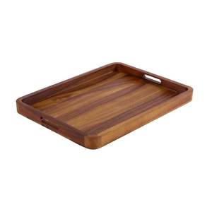 Wholesale Custom Large <b>Small</b> Size Rustic Brown Round Walnut Wood Serving Food <b>Tray</b> with Handles SARVING <b>TRAYS</b> NATURAL - Product Image 3