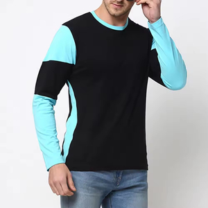 T-shirt de sport pour homme en tissu peigné 100% coton de haute qualité, manches longues, col rond, coupe ample, respirant, séchage rapide - Product Image 4