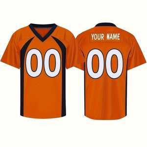 Haute Qualité Orange Rugby Uniforme Respirant Polyester Maillot De Football Américain Brodé Maille Imprimé Technique Vêtements De Sport - Product Image 3