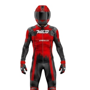 Combinaison de course moto Denork Pro pour homme en cuir de vache/crocodile, niveau CE 2, vêtements de course automobile perforés, combinaison de moto 1 pièce - Product Image 1