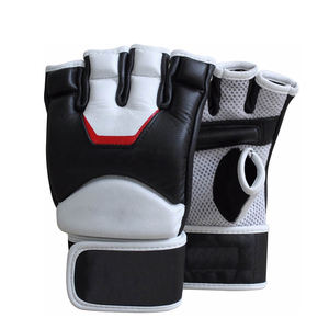 Guantes de entrenamiento de boxeo MMA de cuero de vaca de medio dedo para hombres con colores personalizados Tamaños personalizables de alta calidad - Product Image 1