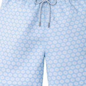 Shorts de Baño Reciclados para Hombre, Color Azul Claro con Estampado de Coral, Secado Rápido, con Cintura Elástica, Cordón y Bolsillos - Product Image 6