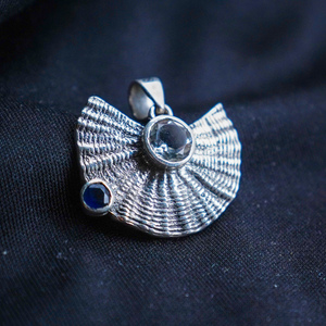 Colgante de Plata de Ley 925 con amatista y Zirconia cúbica diamante piedra principal perla plateado número patrón encanto colgantes joyería - Product Image 1