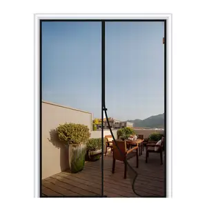 Pintu layar dengan magnet cocok untuk ukuran pintu 36x96, ukuran layar 38 "x 97" pintu layar tugas berat menikmati udara segar hitam