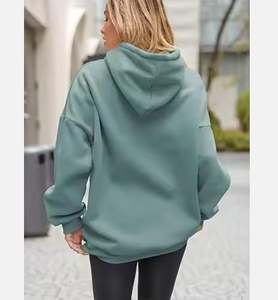 Venta al por mayor logotipo personalizado peso pesado sudaderas con capucha gris calle ropa de invierno de gran tamaño con capucha para mujer de talla grande OEM al por mayor - Product Image 5