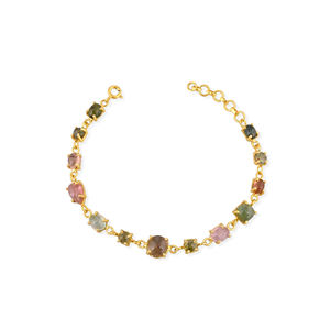 Wholesale 925 Sterling <b>Silver</b> Vintage Style Link <b>Chain</b> <b>Bracelets</b> for Women Multi Tourmaline <b>Bracelet</b> Engagement Wedding Party - Product Image 1