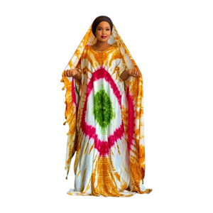 Caftán Maxi Estampado de Rayón para Mujer, Talla Grande, Corte Holgado, Ropa de Playa Cómoda para Vacaciones de Verano y Viajes - Product Image 2