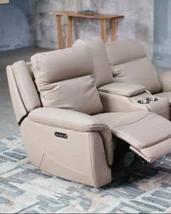 Sillón Reclinable Moderno de Mediados de Siglo, con Masaje, Calor, 3 Posiciones, Portavasos, Puertos USB, Cuero, Marco de Aluminio, Control Remoto 7040 - Product Image 4