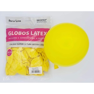 Ballons en latex Party Love 30 cm jaunes, sac de 50 pièces, décoratifs - Product Image 1