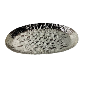 Handmade Aluminium Hammered Serving Tray Exclusive Quality <b>Silver</b> Color With Handle Tea <b>Coffee</b> Serving Tray For Best Selling - Product Image 4