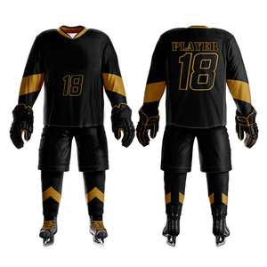 Uniforme de hockey sur glace de qualité supérieure avec 100% polyester fabriqué avec logo personnalisé vêtements de sport uniformes de hockey sur glace - Product Image 1