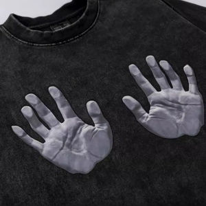 T-shirt pour homme à col en V ample à manches courtes 100% coton Lavé Déchiré Anti-froissement Respirant - Product Image 2