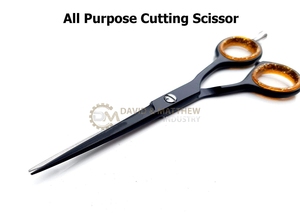 Tijeras de peluquería de acero inoxidable negro profesional, herramienta de belleza afilada con tornillo ajustable - Product Image 2