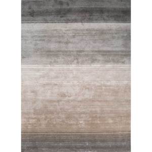 TNQ-3238 White Noise Ivory Hand Tufted <b>Wool</b> & Viscose Rug Striped Rectangle for Home Living Room or Hallway Use - Product Image 1