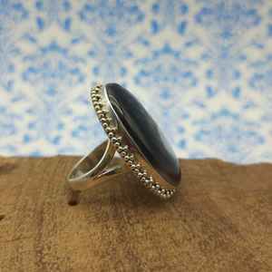 Meilleur prix Bohème Artisan Fabriqué Chunky Crazy Agate Cabochon Bague pour femme en argent massif 925 avec diamant comme pierre principale - Product Image 2