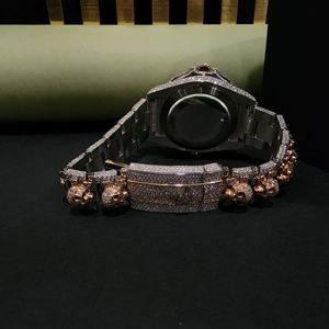 Top Hip Hop inspiré mode glacé acier inoxydable montre hommes verre bande analogique cadran affichage - Product Image 4