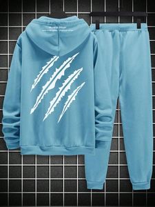 Conjunto Deportivo de Invierno Unisex Personalizado, Ropa Deportiva para Correr, Sudadera con Capucha y Pantalones Estampados con Lavado Ácido, Conjunto de 2 Piezas, Talla Grande - Product Image 2