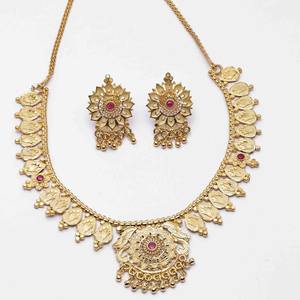 ชุดเครื่องประดับออกแบบดอกไม้14K 18K 24K ขายส่งชุดสร้อยคอสั้นขึ้นรูปชุดเครื่องประดับแฟชั่นชุบทองทองเหลือง - Product Image 2