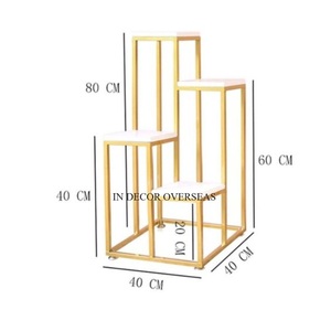 Métal de qualité supérieure plaqué or de haute qualité et marbre blanc fait Unique Designer pièce maîtresse de mariage décoration Harlow Stand - Product Image 1