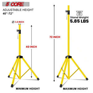 5 Core Speaker Stand <b>Tripod</b> Heavy Duty Adjustable 72" Universal Mount for PA DJ Studio w Bag - Product Image 2