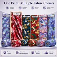 Tissu satiné imprimé à motifs personnalisés, très demandé, OEM ODM, pour robes, chemises, foulards et textiles de maison