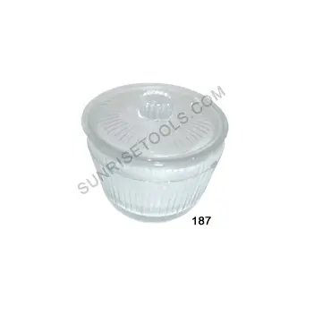 Glass alcohol cup with outside diameter Edges of covers and cups are ground to form a tight seal, keeping dust from entering etc