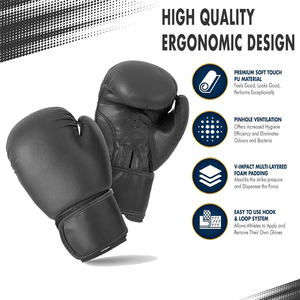 Gants de boxe Premium pour MMA Kickboxing et Sparring avec poignée antidérapante et tissu respirant - Product Image 2