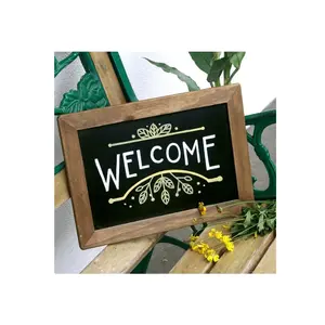 Rustic Wooden A Frame Double Sided Tabletops Standing Digital Blackboard for home and farmhouse decoration