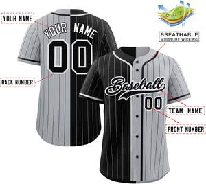 Maillot de Baseball pour jeunes personnalisé maille chemise bouton évacuation de l'humidité tissu Softball uniforme broderie matériel sergé USA Sublimation - Product Image 4