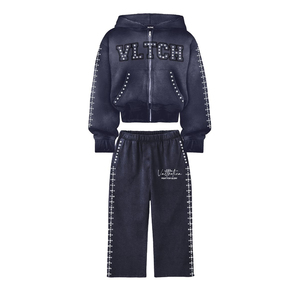 Ensembles tendance de sweat-shirts et de pantalons de survêtement pour hommes, sweats à effet délavé à l'acide - Product Image 5