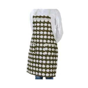 Indian Supplier Comfortable Neck Strap Top Notch Quality 100 % Premium Cotton Fabric Kitchen Aprons/ Knee Length Aprons...