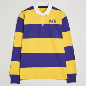 เสื้อรักบี้ผู้ชายผ้าฝ้ายถักนุ่มน้ำหนักเบาสีพื้น รับสั่งซื้อจำนวนมากพร้อมโลโก้สั่งทำสำหรับสโมสร โรงเรียน ทีมวิทยาลัย - Product Image 1