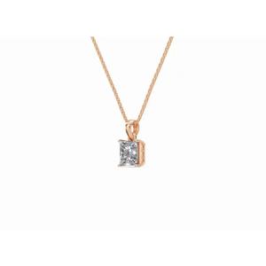 Pendentif Solitaire Secret Éternel Princesse Intemporelle 0,5 Ct Diamant de Laboratoire Cultivé Or 9 KT 14 KT 18 KT Bijoux Vente en Gros OEM Export - Product Image 2