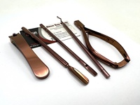 Ensemble d'outils de manucure en acier inoxydable de haute qualité plaqué or rose, pousse-cuticules pour peaux mortes, ensemble d'outils de pédicure et d'art des ongles