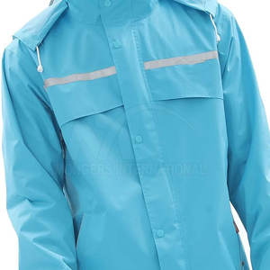 Nouvelle Arrivée Conception Personnalisée Combinaison de Pluie en Polyester Imperméable Respirant Vente en Gros en Ligne Fermeture Éclair Poitrine Logo Avant - Product Image 5