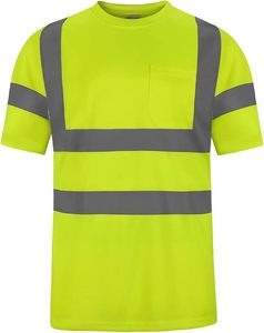 Highest Quality Hi <b>Vis</b> Reflective <b>High</b> Visibility Knitted 100% Cotton for <b>T</b> <b>Shirt</b> Safety Workwear Men's - Product Image 4