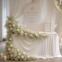 Bouquet de fleurs artificielles en plastique Gypsophila fait main pour décoration de mariage et de scène nuptiale