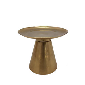 Bougie chauffe-plat en métal finition dorée pour la maison et le mariage Pilier de bougie de luxe décoré à la main - Product Image 2