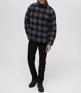 Abrigo de invierno de hombre alto sólido Polar Sherpa polar cuello alto cremallera suelta manga larga personalizable chaqueta de gran tamaño utilitario - Product Image 2