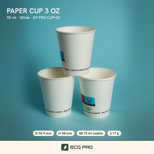 Gobelets à café jetables écologiques recyclables à paroi simple de 3 oz pour boissons chaudes/froides, légers, durables, emballage alimentaire jetable - Product Image 2