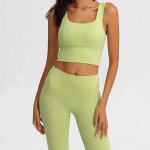 Vêtements de sport pour femmes personnalisés de haute qualité pantalons de yoga taille haute pantalons de gymnastique ensembles de motifs solides grande taille disponibilité en gros - Product Image 2