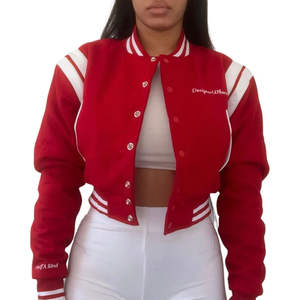 100% Wool <b>Women's</b> <b>Varsity</b> Baseball <b>Jacket</b> Premium Quality Crop Slim Fit Custom Logo Embroidery Wholesale <b>Women</b> <b>Varsity</b> <b>Jackets</b> - Product Image 5