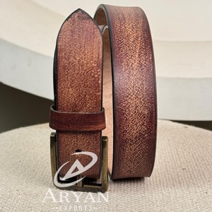 Ceintures durables en cuir véritable pleine fleur vintage pour hommes et femmes avec style décontracté robuste et boucle ardillon antique - Product Image 1