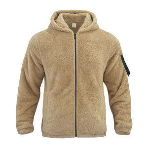 Pantheraint 2025 hommes décontracté Sport veste chaud épais polaire à capuche solide Zip coupe ample pour l'extérieur hiver 100% coton - Product Image 1