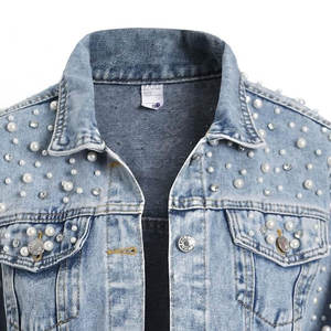 Chaqueta vaquera de mujer con diseño de logotipo personalizado chaqueta vaquera de mujer transpirable hecha al por mayor en stock - Product Image 6