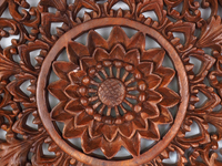 Décoration murale suspendue en bois, Sculpture en bois en forme de fleur, vente en gros